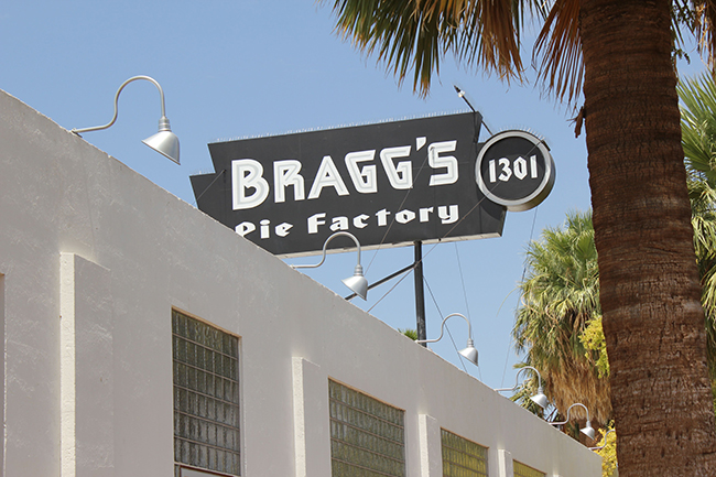 Bragg's Pie Factory houses a diner, gallery spaces, and studios for glass and metal, cat products, photography and tattooing.