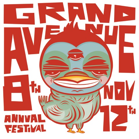8th Annual Grand Avenue Festival logo by Abraham Reyes Pardo.