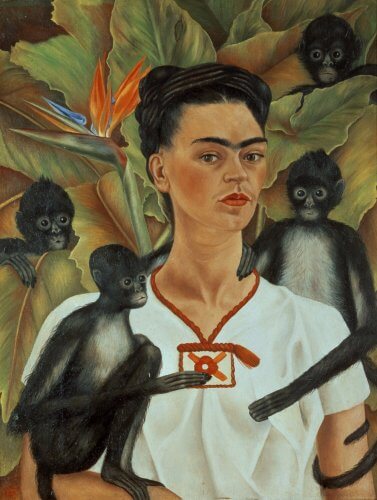 Frida Kahlo, Self-Portrait with Monkeys, 1943. © 2016 Banco de México Diego Rivera Frida Kahlo Museums Trust, Mexico, D.F. / Artists Rights Society (ARS), New York and the INBA.